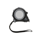 Personalised recycled tape measures with wrist strap, 3 m / 16 mm black colour