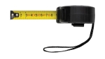 Recycled promotional tape measure with auto stop, 5 m / 19 mm black colour