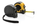 Recycled promotional tape measure with auto stop, 5 m / 19 mm black colour