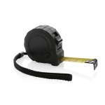 Custom recycled tape measures with logo, 3 m / 16 mm black colour