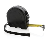 Custom recycled tape measure for business, 5 m / 19 mm black colour