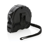 Custom recycled tape measure for business, 5 m / 19 mm black colour