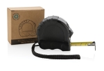 Custom recycled tape measure for business, 5 m / 19 mm black colour