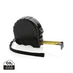 Custom recycled tape measure for business, 5 m / 19 mm black colour