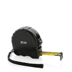 Custom recycled tape measure for business, 5 m / 19 mm black colour