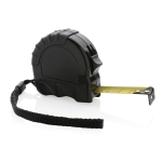 Recycled tape measure with rubber grip, 3 m / 16 mm black colour