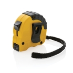 Recycled tape measure with rubber grip, 3 m / 16 mm yellow colour