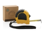 Recycled tape measure with rubber grip, 3 m / 16 mm yellow colour