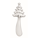 Zinc cheese knife with a Christmas tree motif on the handle matt silver colour