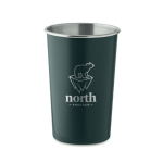 Reusable recycled stainless steel cup with 350ml capacity navy-blue colour