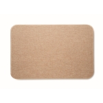 Linen doormat with non-slip backing, size 58 x 38 cm beige colour fifth view
