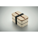2-tier bread box made of recycled PP with cutlery, 2x400 ml beige colour
