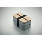 2-tier bread box made of recycled PP with cutlery, 2x400 ml matt black colour