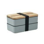 2-tier bread box made of recycled PP with cutlery, 2x400 ml matt black colour