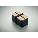 2-tier bread box made of recycled PP with cutlery, 2x400 ml navy-blue colour