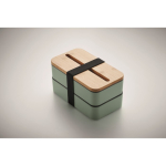 2-tier bread box made of recycled PP with cutlery, 2x400 ml mint green colour third photographic view