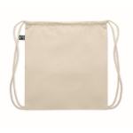 Drawstring cotton bag, load capacity: 9 kg, 180 g/m2 beige colour sixth view