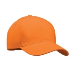 Baseball cap made of thick cotton twill, size 7 1/4, 260 g/m2 orange colour