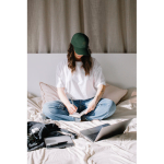 Baseball cap made of thick cotton twill, size 7 1/4, 260 g/m2 dark green colour