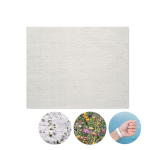 Sheet of 10 x 19mm recycled paper bracelets with flower seeds white colour second view