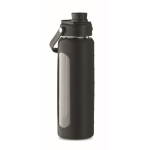 Glass bottle with silicone cover and lid with handle, 750 ml black colour