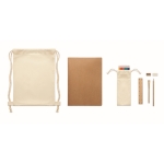 Children's paint set with pencil, eraser, ruler and sharpener beige colour