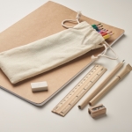 Children's paint set with pencil, eraser, ruler and sharpener beige colour fourth photographic view