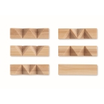 Star shaped bamboo puzzle for children wood colour third view