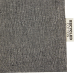Medium recycled cotton GRS bag with drawstring closure, 150 g/m² black colour close-up view 1