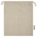 Medium recycled cotton GRS bag with drawstring closure, 150 g/m² second rear view