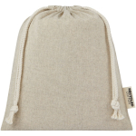 Medium recycled cotton GRS bag with drawstring closure, 150 g/m² second front view