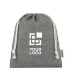 Medium recycled cotton GRS bag with drawstring closure, 150 g/m² main view