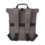 Recycled cotton laptop backpack with roll-top, 15'' grey colour