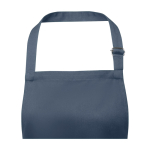 Cotton and polyester apron with adjustable strap, 240 g/m² cyan blue colour close-up view 1