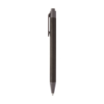 Pen made from sustainable materials with black ink brown colour side view