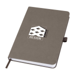 Eco-friendly materials notebook with hardcover, A5 lined brown colour pad printing view