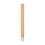 Bamboo pen and rollerball set with copper accents, black ink natural colour
