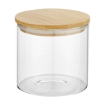 Small glass food jar with bamboo lid, 320 ml natural colour