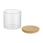 Small glass food jar with bamboo lid, 320 ml natural colour