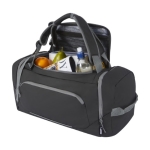 Water-resistant recycled sports backpack with multiple pockets black colour