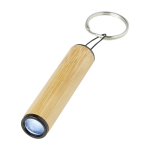 Bamboo cane keyring, torch, pull-cord light natural colour