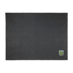 Recycled polyester knitted blanket with tag and ribbon black colour