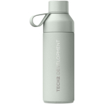 Branded stainless steel and recycled plastic thermos, 500 ml light-green colour printed logo view 2
