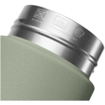 Branded stainless steel and recycled plastic thermos, 500 ml light-green colour close-up view 1