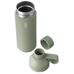 Branded stainless steel and recycled plastic thermos, 500 ml light-green colour second view