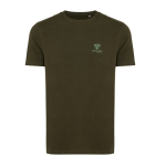 Recycled and organic branded cotton T-shirt, 180 g/m² khaki colour view with logo