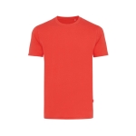 Recycled and organic branded cotton T-shirt, 180 g/m² desatured red colour