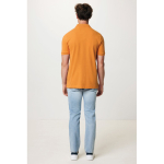 Regular-fit piqué polo in eco cotton, 220 g/m² orange colour second model view