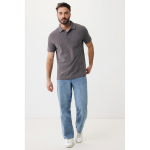 Regular-fit piqué polo in eco cotton, 220 g/m² matt silver colour