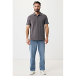 Regular-fit piqué polo in eco cotton, 220 g/m² matt silver colour